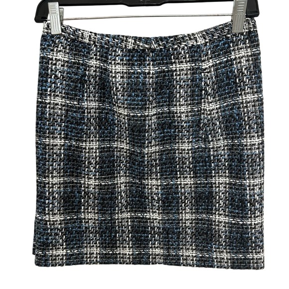 LOFT Dresses & Skirts - Ann Taylor LOFT Tweed  Mini Shift Skirt Forever‎ Navy Side Slit  NWOT Sz OP Twee